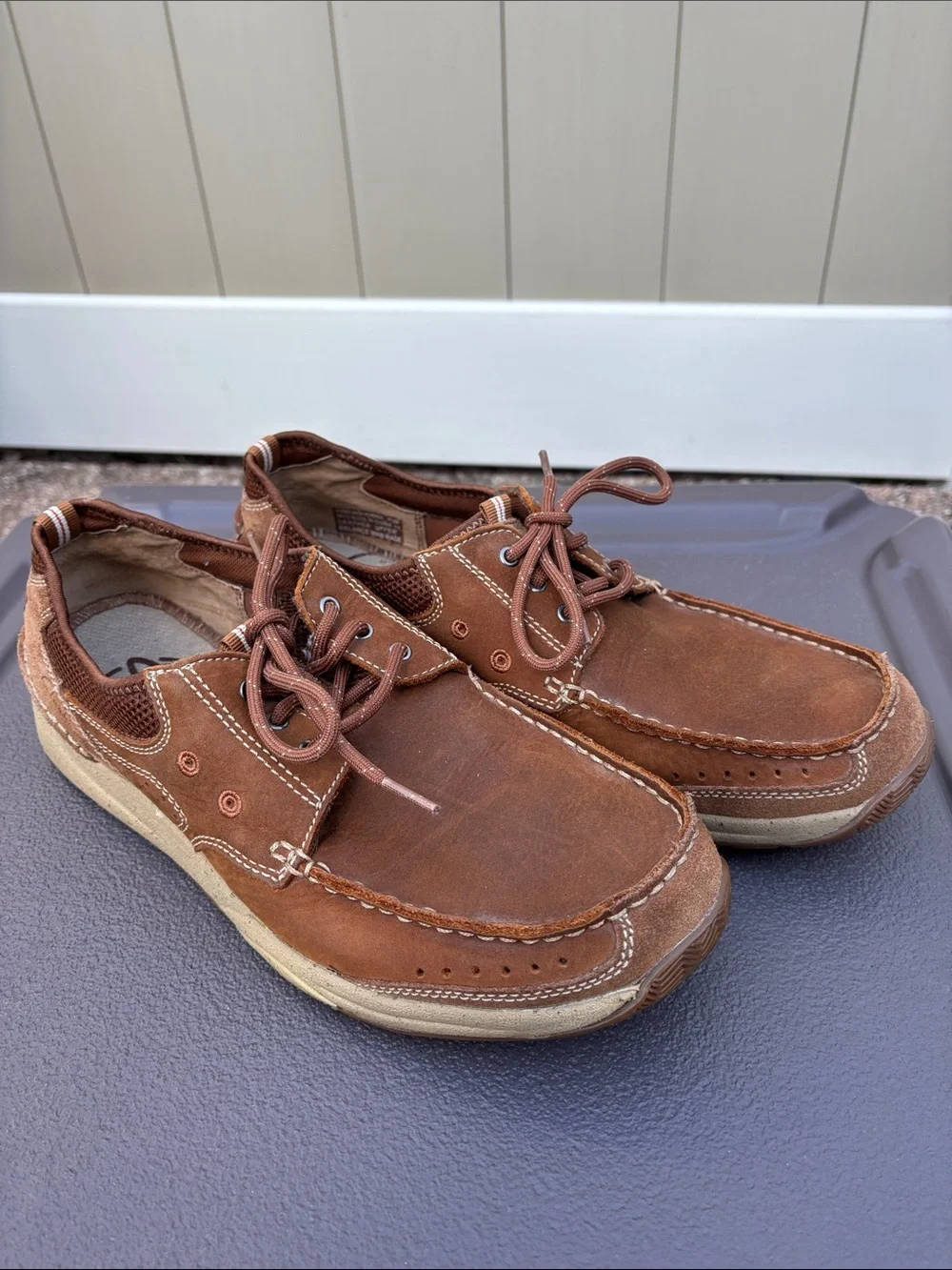 Men's Clarks Brown Casual Leather Lace-Up Shoes